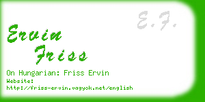 ervin friss business card